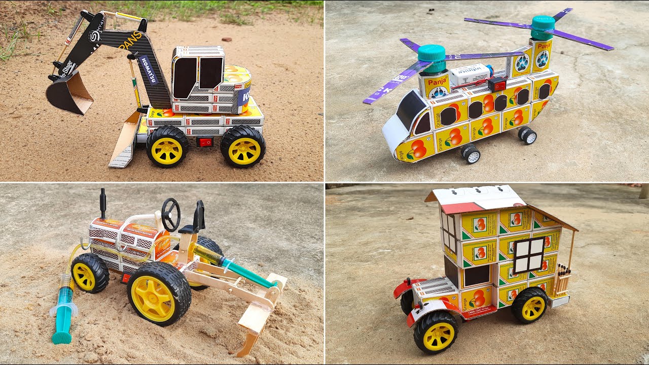 4 Amazing DIY Matchbox Toys | DC motor Ideas | DIY matchbox Vehicles at Home