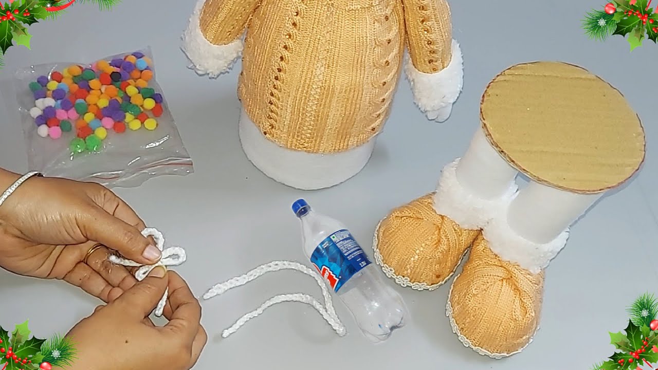 Low cost Easy Snowman making idea from waste plastic bottle | DIY Christmas craft idea🎄210