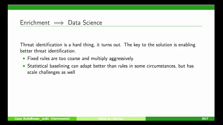 MaaS Model as a Service  Modern Streaming Data Science with Apache Metron Incubating