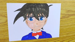 تعلم رسم الانمي | كيف ترسم المحقق كونان || تعليم الرسم الانمي للمبتدئين