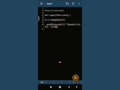 Accessing each character with its positive subscript of a giving string ...