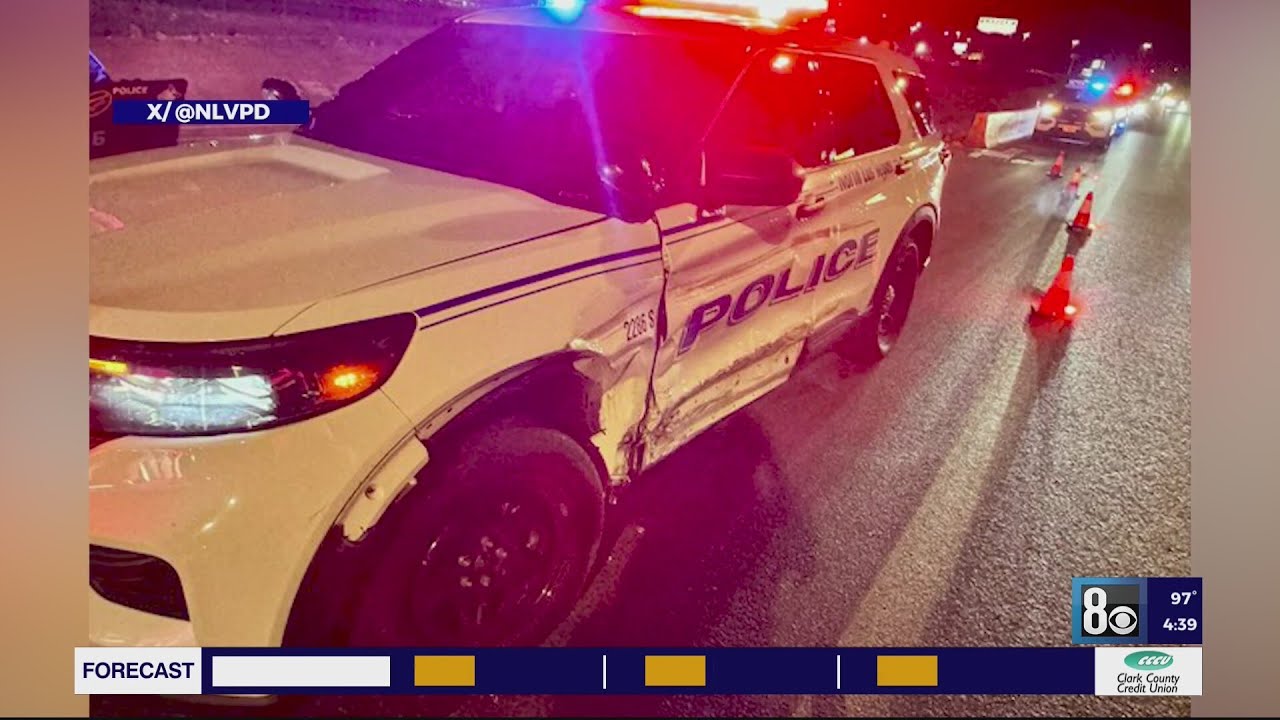 Driver charged with DUI after hitting NLVPD patrol vehicle on freeway ...
