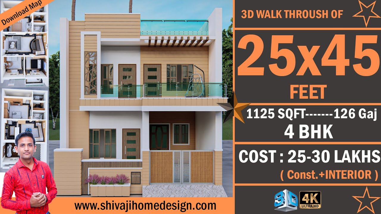 45 House Design 1125 Sqft 4 Bhk