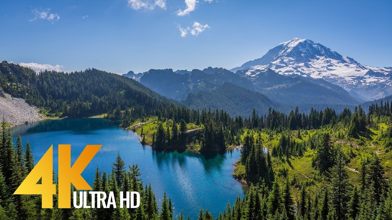 Mount Rainier  Summer in 4K - National Park  Washington State - Short Preview