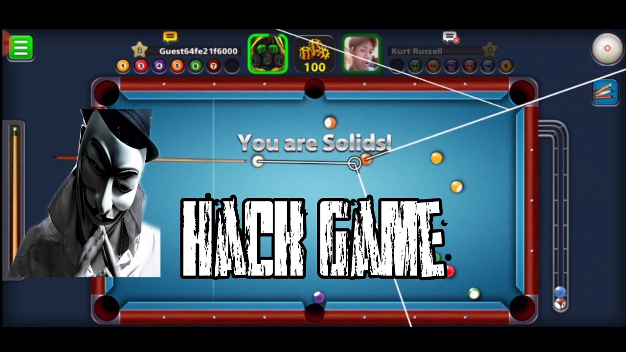 App Hack Game 8 ball pool I will tell in the next video.