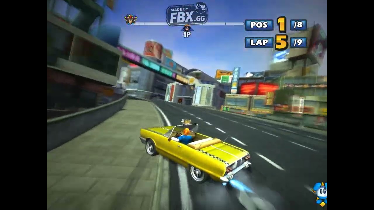 Sonic & Sega All Stars Racing: Shibuya Downtown on 9 Laps with B.D. Joe