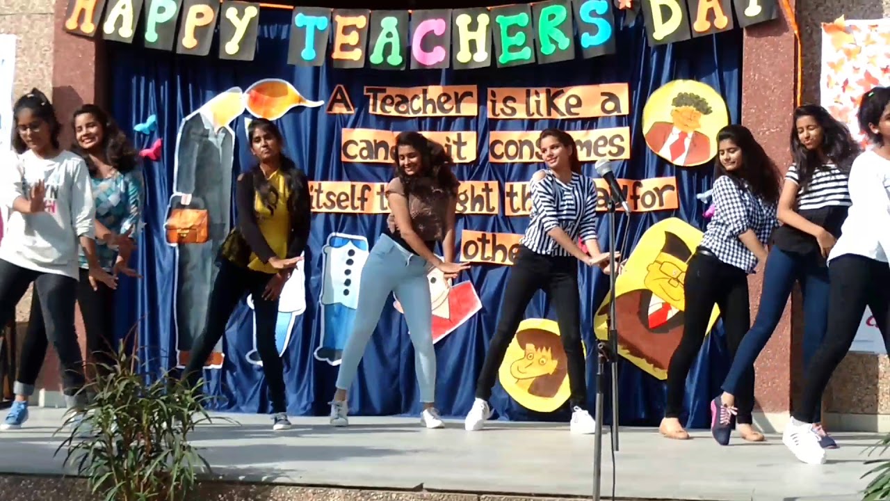 Teachers day dance by 11th standard - YouTube
