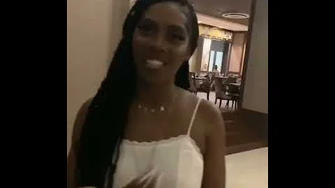 Tiwa Savage kneels to greet VJ Adams After Being Dragged Online