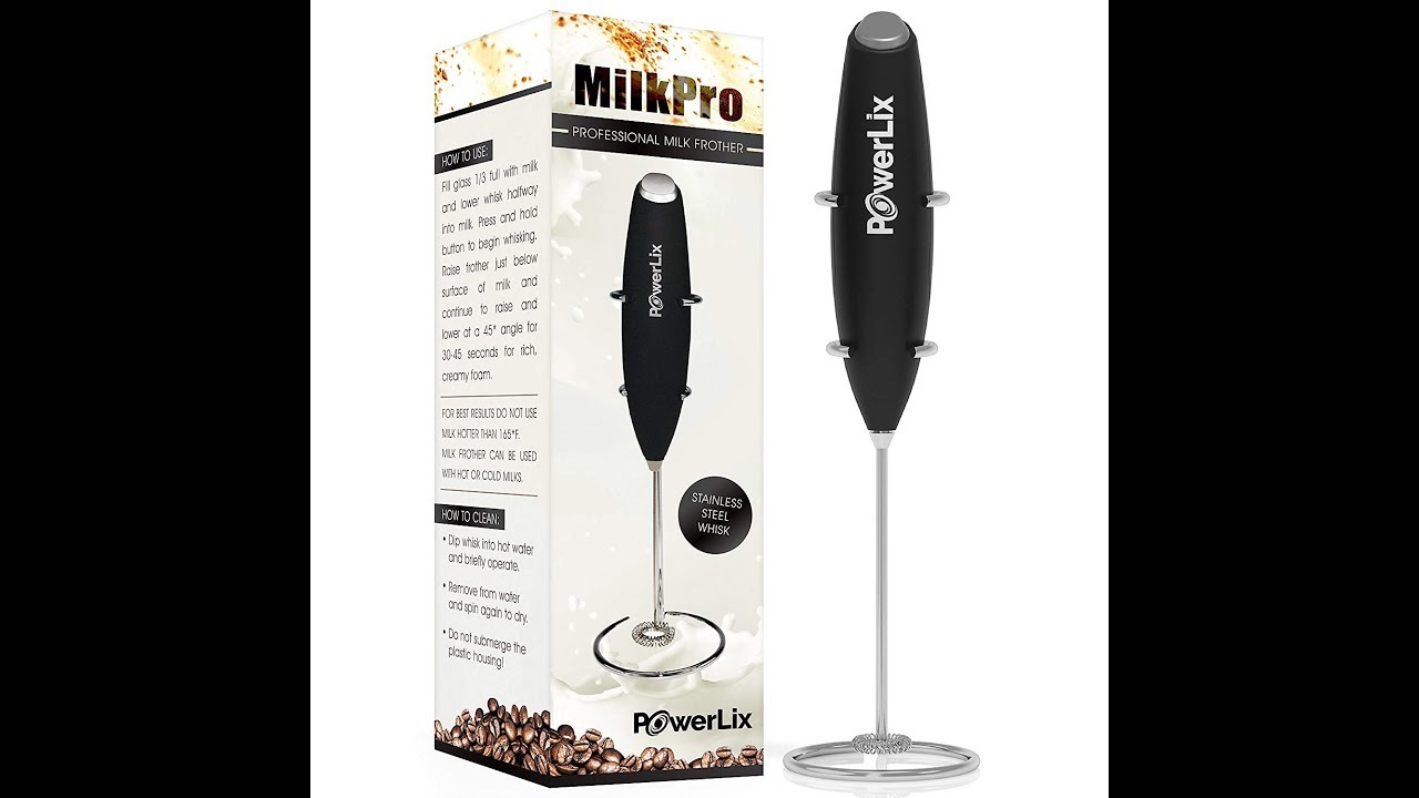 PowerLix Milk Frother Handheld Battery Operated Electric Foam Maker For