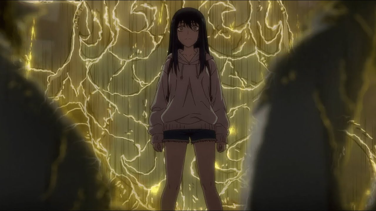 Miko summon God and defeat the Monster - Mieruko-chan 見える子