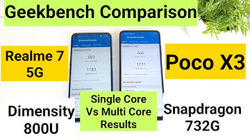 Realme 7 5g vs poco x3 geekbench 5 benchmark comparison test