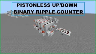 Pistonless Up and Down binary ripple counters - Minecraft Java/Bedrock