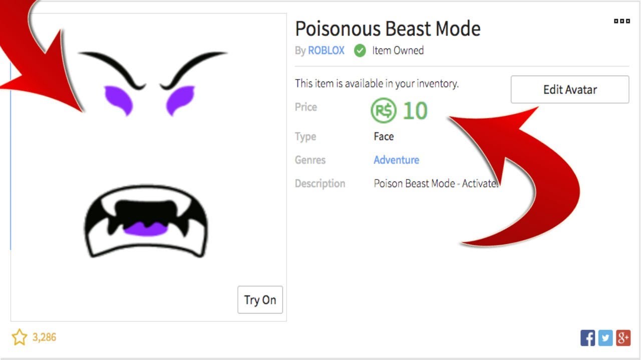 New Beast Mode Only 10 Robux Limited Time Youtube - roblox ruined another item should you buy poisonous beast