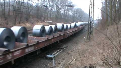 2 Class189 DBS/Railion with steel products freight Train!!!