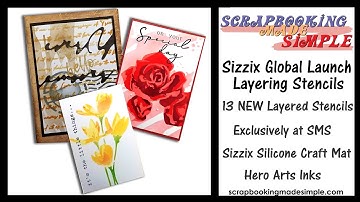 #463 NEW Sizzix Layering Stencils are Easy-Peasy using the Sizzix Silicone Mat in a Reimagined Way