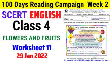 Class 4 English Week 2 Worksheet 11 | Class 4 Reading Campaign Week 2