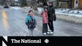 #TheMoment A Saskatoon family turned an icy street into a skating rink