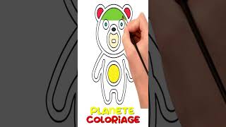 COLORIER OURSE Vidéo éducative &amp; Planète coloriage #shorts