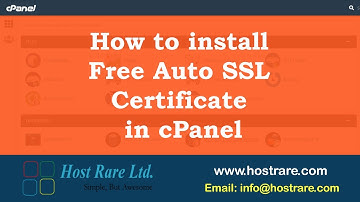 How to install Free Auto SSL Certificate in cPanel