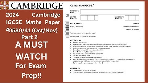 2024 IGCSE Maths Paper 4 (Oct/Nov) – Part 2 | Must Watch for Exam Prep!