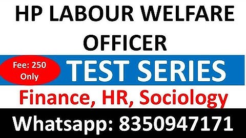 HP LABOUR WELFARE OFFICER TEST SERIES | HPPSC LABOUR WELFARE OFFICER Complete Notes | Countryside