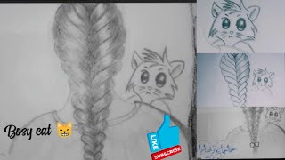 How to draw a cute cat رسم سهل | #رسم #قطه كرتونيه بأسهل طريقه