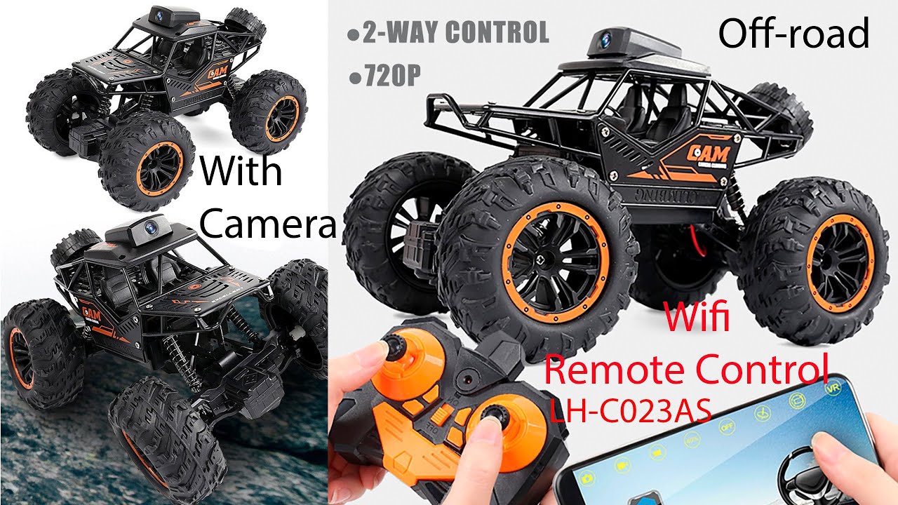 DE65 Remote Control Car with 1080P HD Camera,1:16 Scale RC Cars with LED  Chassis