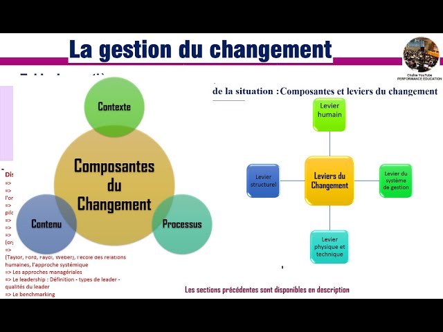 La gestion du changement / Diagnostic de la situation : Les composantes et  les leviers du changement 