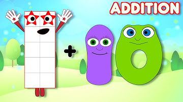 NUMBERBLOCKS vs NUMBERJACKS - ADDING MULTIPLE DIGITS - COUNTING BIG NUMBERS Part 1 | Learn to count