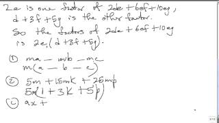 CXC CSEC Mathematics Lesson 3:  Algebra Factorization