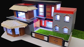 Building Miniature House Models from Cardboard and Cement - Making crafts at home#construction #diy