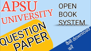 Apsu question paper कैसे download करें||Apsu rewa exam news