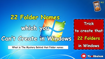 22 Folder Names which you can