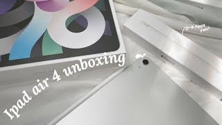 📦 Unboxing Ipad air 4 ( silver) | apple pencil 2 + accessories ✨🌿