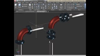 Attaching Buttweld pipe fittings, Long radius 90° elbow , flanges |AUTOCAD 2016