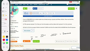 GMAT 140130- A sum of $200,000 from a certain estate was divided among a spouse and three children..