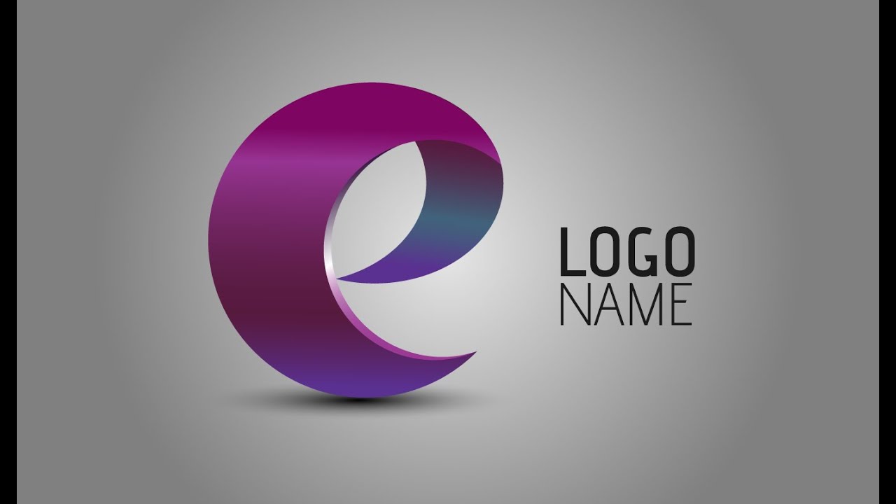 ... Tutorials | How To Create 3D Logo Design | Letter e - YouTube