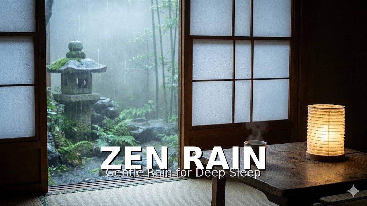 7 Hours of Zen Rain 🌧️ Japanese Tatami Room Rain for Deep Sleep