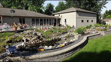 Large Private Model Railroad RR LGB G Scale Gauge Train Layout of Dennis Cipcich
