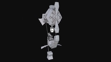 Zeppelin Carrying Ship 2nd ver. grey scale with wireframe turntable