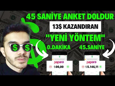 45 SANİYE ANKET DOLDUR GÜNDE 13$/(350TL) PARA KAZAN! 💸 - İnternetten Para Kazanma 2023 | Para Kazan