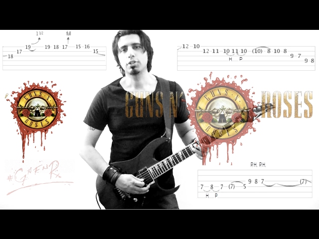 Welcome To The Jungle Guitar Solo #1 Lesson with Tabs Tutorial
