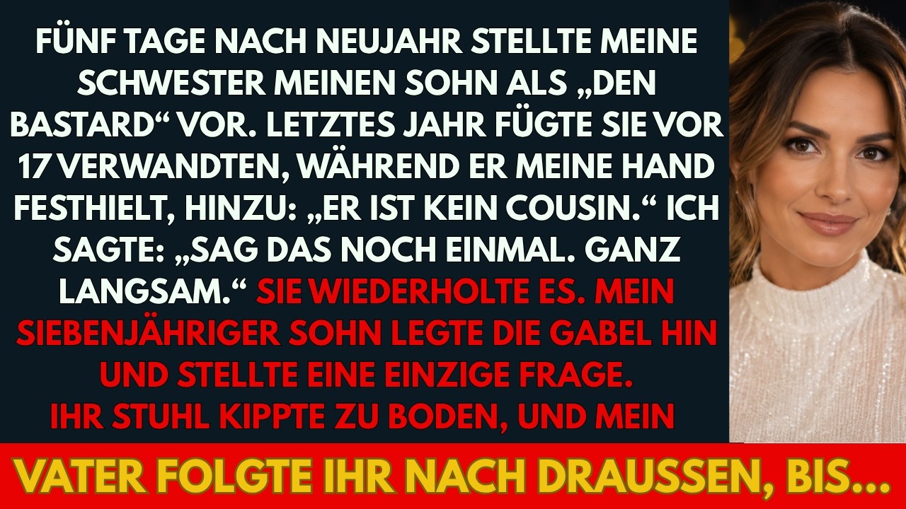 „Sag das noch einmal." Diese Worte verließen meinen Mund, bevor ich wusste, was ich tat. Wir saßen im Esszimmer meiner Eltern, siebzehn Verwandte, weiße Servietten, die nur an Feiertagen benutzt...