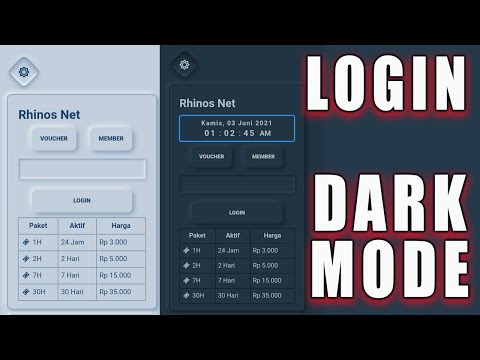 login page template toggle dark mode date time tutorial
