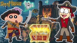 Shinchan and nobita found tressure on ghost fortress 😱🔥 | Shinchan playing sea of thieves 😂 | funny screenshot 2