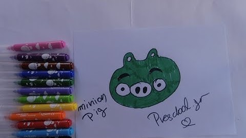 Easy Angry Birds-Minion Pig-How to Draw, Paint & Learn Colors for kids, children & toddlers