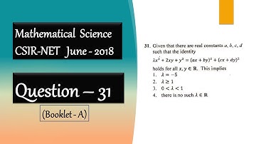 Finding constant such that identity holds CSIR NET JUNE 2018 Question 31