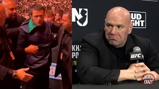 Dana White on Usman Nurmagomedov getting KICKED OUT for jumping guard rail at UFC 302