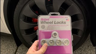 Tesla Model Y Wheel Locks Accessory  Must Have when Living in California!