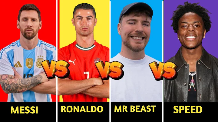Comparison: Cristiano Ronaldo vs Lionel Messi vs MrBeast vs IshowSpeed #footranking 